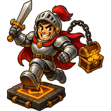 An adventurer knight charging onto a trap plate